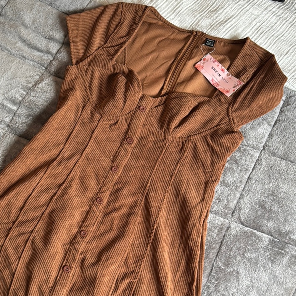 Brown Button-Up Dress
